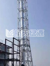 同舟危廢55米圓管塔，內1300mm玻璃鋼 耐溫145