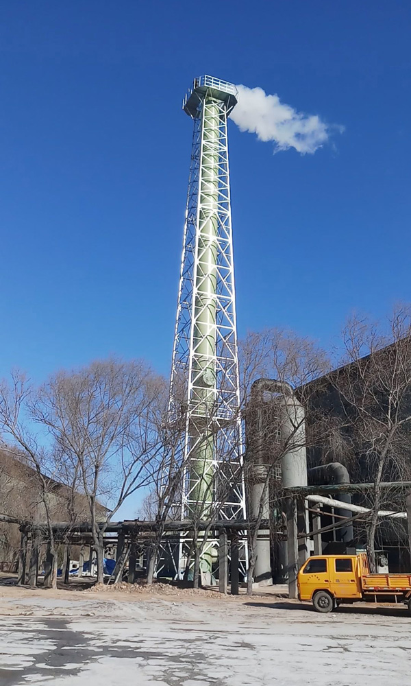 張家口礬山磷礦項目（口徑DN1500mm，高度45m玻璃鋼塔架式煙囪）