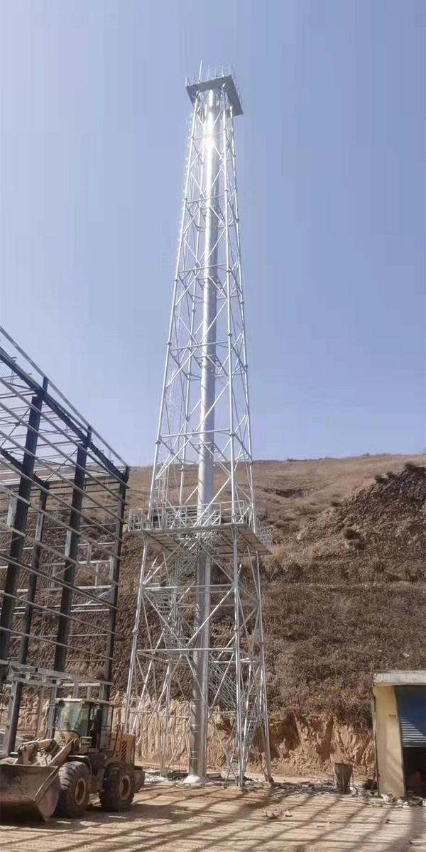 山西興縣50米塔架不銹鋼煙囪項目（口徑DN800mm，高度50m)
